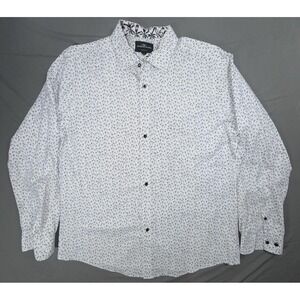 Rodd & Gunn Shirt Mens XL White Palm Print Cotton Long Sleeve Button Up Casual